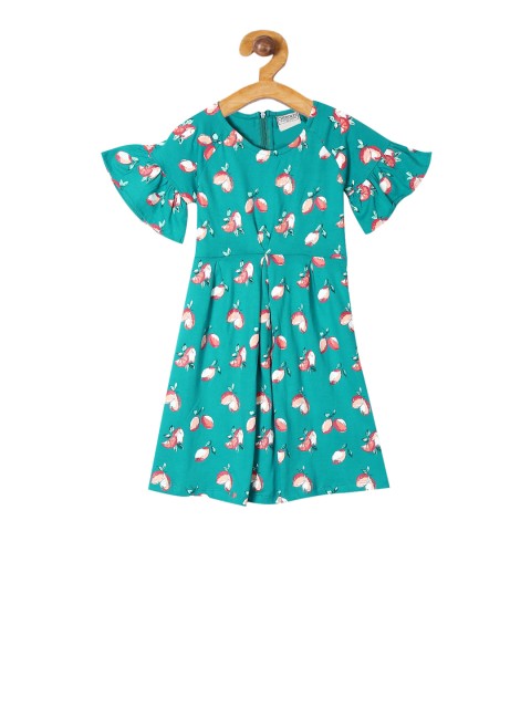 

Cherokee Girls Teal Printed A-Line Dress