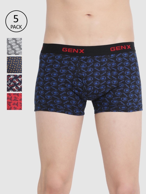 

Genx Men Pack Of 5 Multicoloured Trunks GENX_JAZ_DRW_OE_5PC, Multi