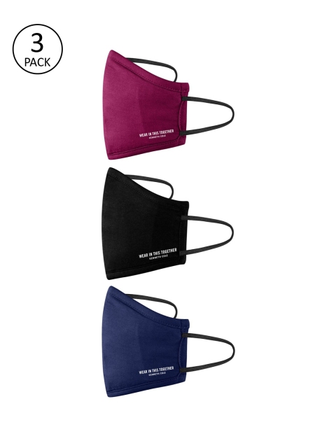 

Kenneth Cole Unisex Pack Of 3 6-Ply Reusable outdoor Protective Face Mask, Black