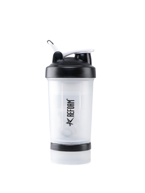 

REFOAM Unisex Black Solid Spring Shaker & Sipper With Protein Powder Compartment