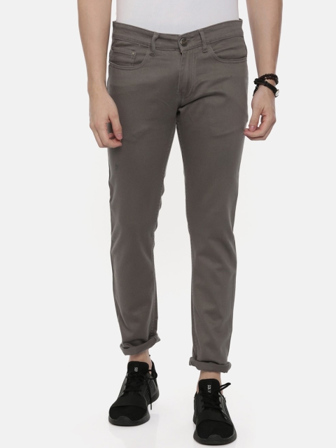 

CINOCCI Men Grey Slim Fit Mid-Rise Clean Look Jeans