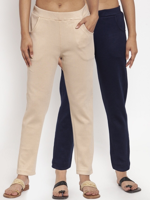 

TAG 7 Women Pack of 2 Solid Leggings, Beige