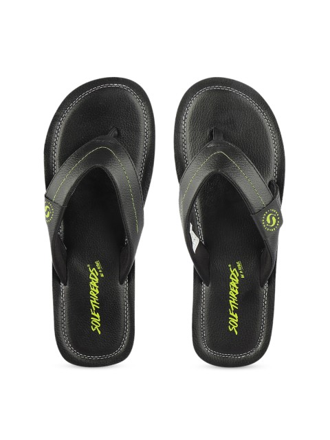 

Solethreads Men Black Printed Thong Flip-Flops