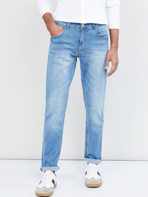 

max Men Blue Slim Fit Mid-Rise Clean Look Jeans