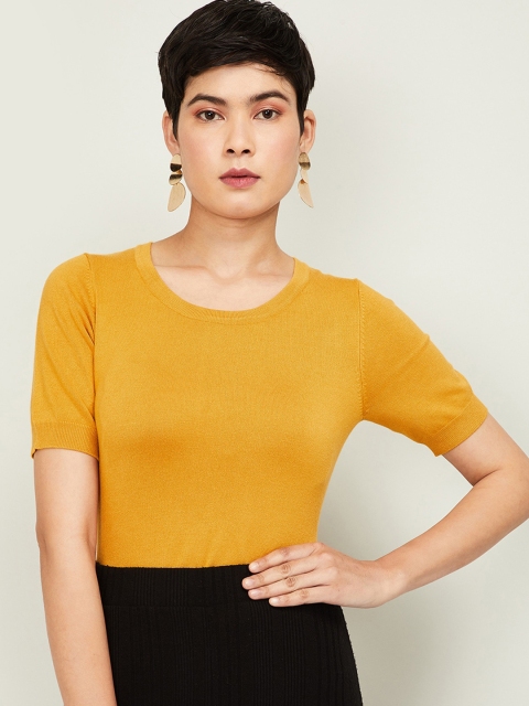 

Bossini Women Mustard Solid Top