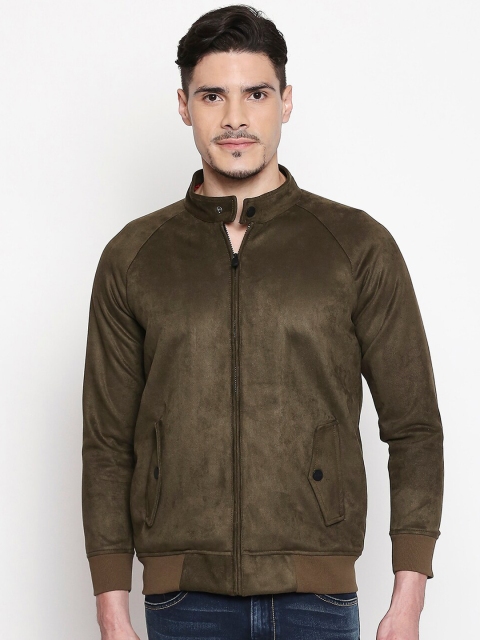 

Mufti Men Olive Green Solid Sporty Jacket