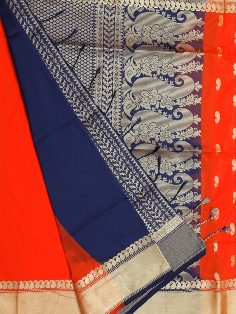 

Bangalore Silk Emporium Orange Woven Design Saree