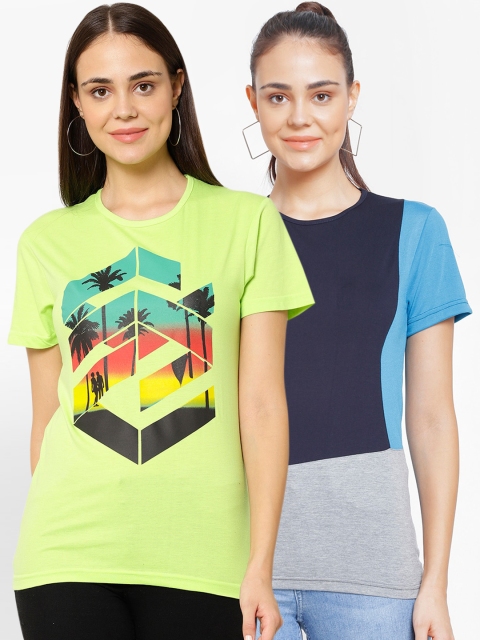 

VIMAL JONNEY Women Multicoloured Printed V-Neck T-shirt, Multi