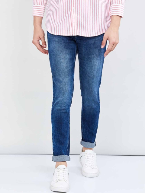 

max Men Blue Skinny Fit Mid-Rise Clean Look Jeans