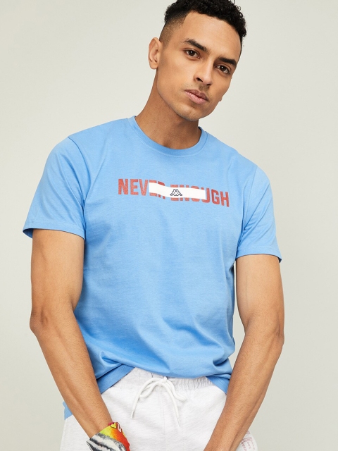 

Kappa Men Blue Printed Round Neck T-shirt