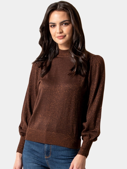

Forever New Women Brown Solid Pullover Sweater