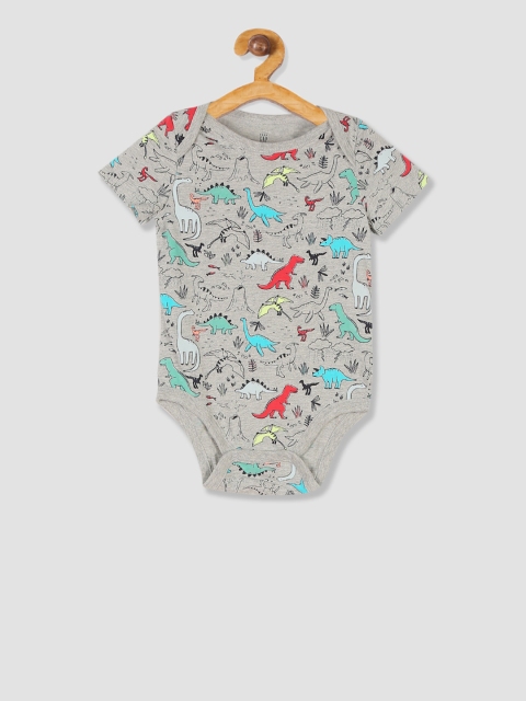 GAP Infants Grey Printed Cotton Bodysuit