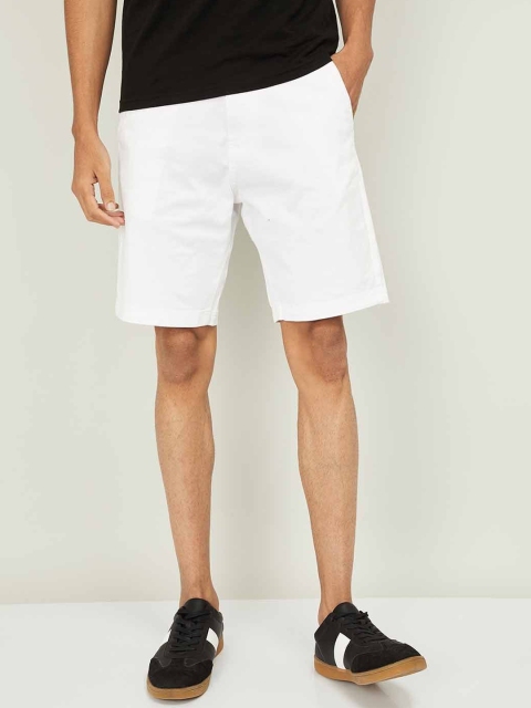 

Forca Men White Solid Slim Fit Regular Shorts