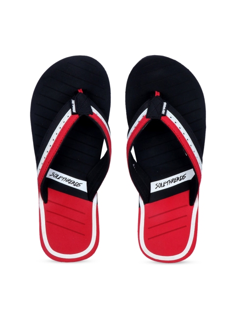 

Solethreads Men Black & Red Colourblocked Thong Flip-Flops