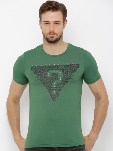 

Rex Straut Jeans Men Green Printed Round Neck T-shirt