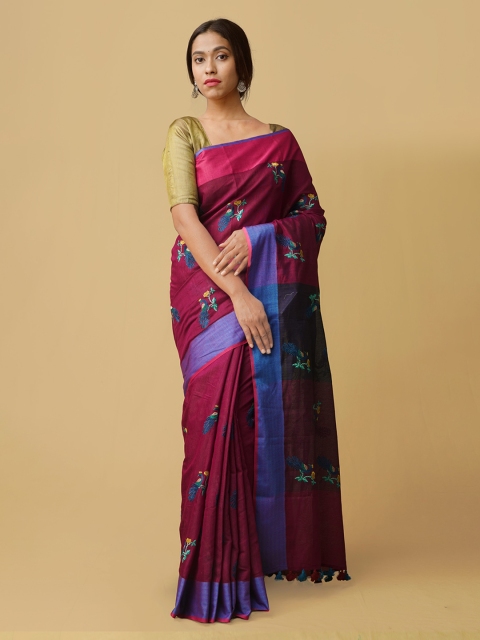 

Unnati Silks Maroon Printed Saree