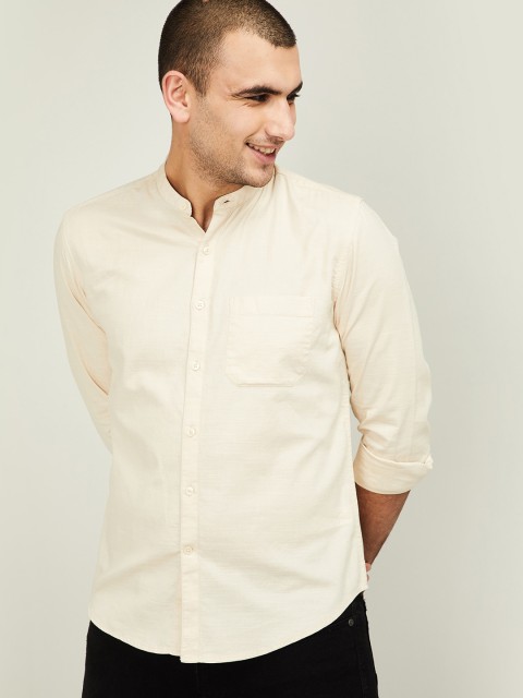 

CODE by Lifestyle Men Beige Regular Fit Solid Casual Shirt