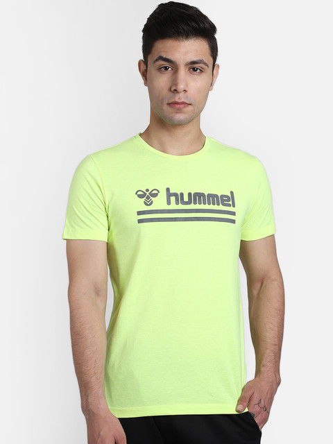 

hummel Men Green Printed Round Neck T-shirt