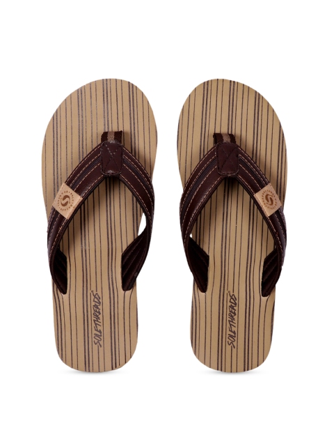 

Solethreads Men Beige & Brown Printed Thong Flip-Flops