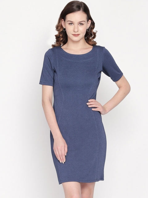 

Mesmerize Women Navy Blue Solid A-Line Dress