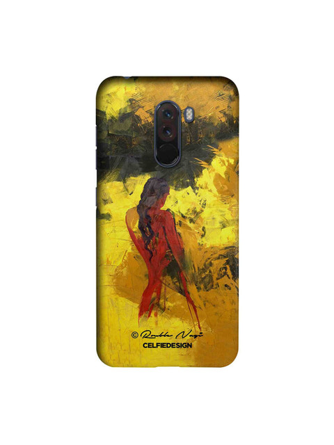 

CelfieDesign Unisex Yellow & Black Abstract Printed Sustainable Xiaomi Poco F1 Back Case