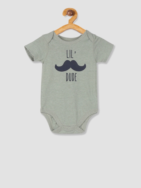

The Childrens Place Infant Girls Grey & Navy Blue Printed Bodysuit