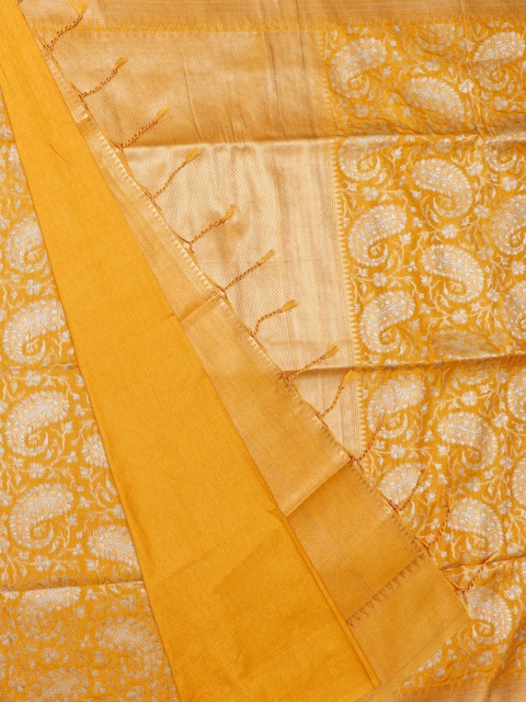 

Bangalore Silk Emporium Mustard Solid Saree