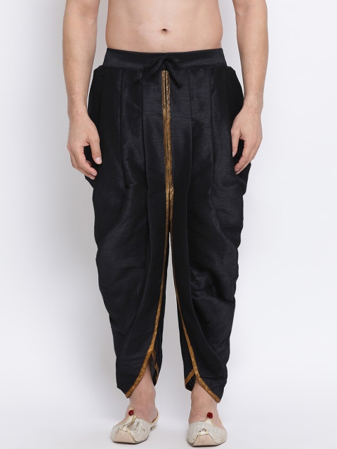 

NAMASKAR Men Black Solid Ragular Fit Dhoti