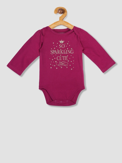 

The Childrens Place Infant-Girls Magenta Pink Printed Bodysuit