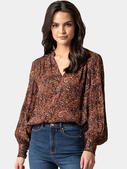 

Forever New Women Brown Printed Top
