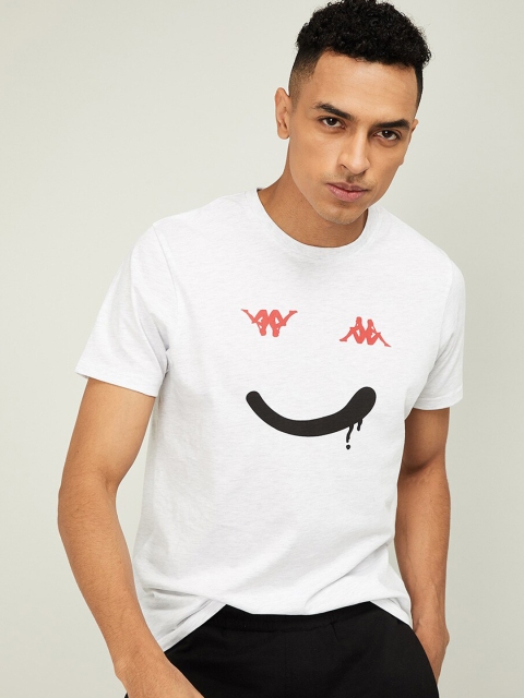 Kappa Men White Printed Round Neck T-shirt