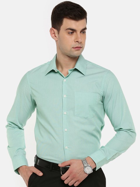 

RICHARD PARKER by Pantaloons Men Green Regular Fit Solid Formal Shirt
