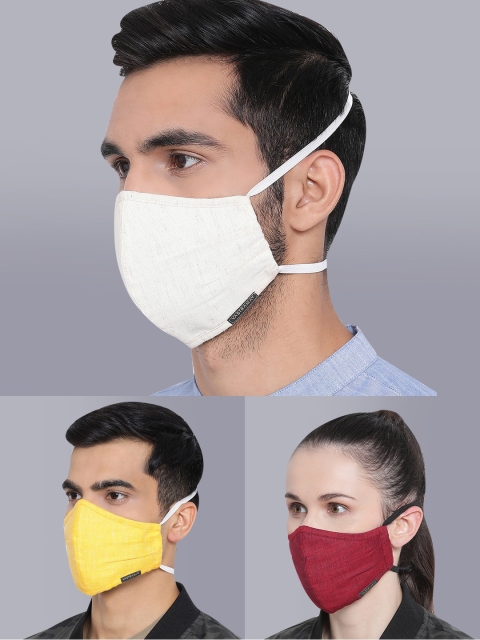 

VASTRAMAY Unisex Pack Of 3 3-ply Reusable Outdoor Face Mask, Red