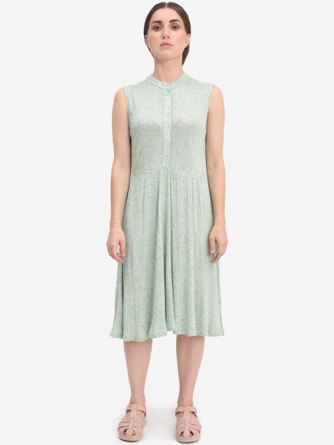

Samshek Women Green Self Design A-Line Dress