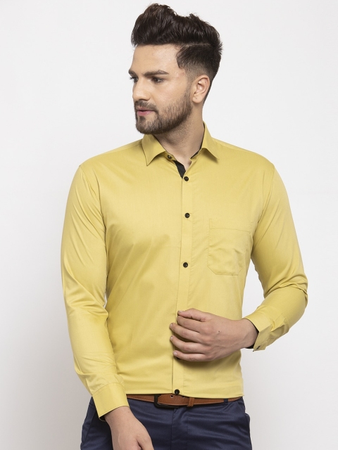 

JAINISH Men Yellow Regular Fit Solid Formal Shirt