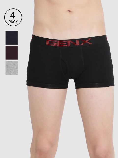 

Genx Men Pack of 4 Assorted Solid Trunks GENX_FLT_MTK_OE_4PC