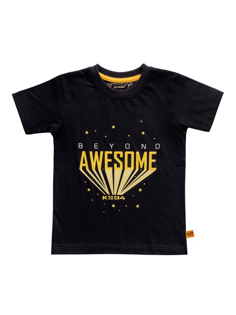 

Kid Studio Boys Black Printed Round Neck T-shirt