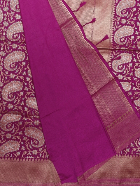 

Bangalore Silk Emporium Magenta Woven Design Saree