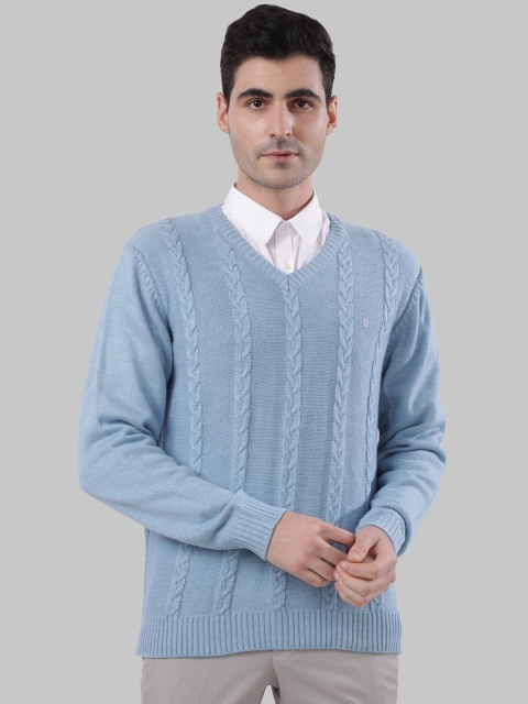 

Next Look Men Blue Self Design Pullover Sweater