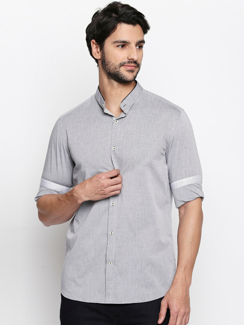 

RICHARD PARKER by Pantaloons Men Grey Regular Fit Solid Casual Shirt