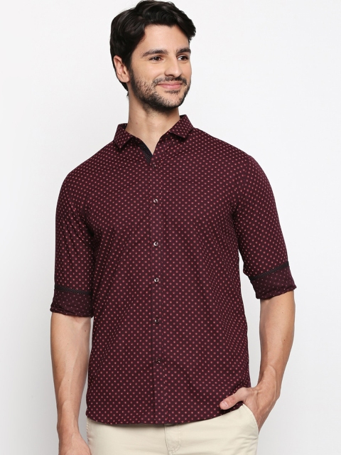 

RICHARD PARKER by Pantaloons Men Maroon Regular Fit Printed Casual Shirt