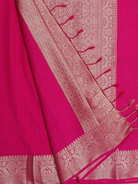 

Bangalore Silk Emporium Pink Solid Saree