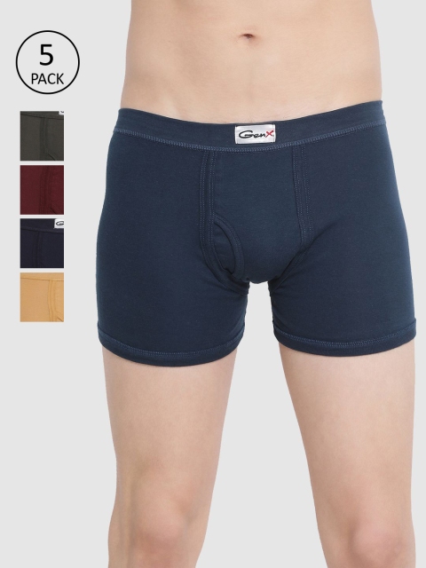 

Genx Men Pack of 5 Assorted Solid Trunks GENX_ELT_DRW_OE_5PC