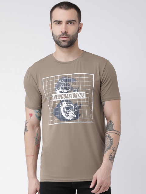 

Rex Straut Jeans Men Khaki & White Printed Round Neck T-shirt