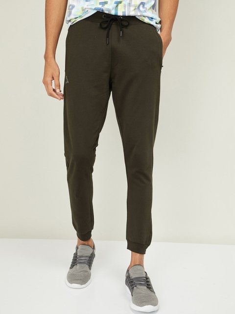 

Kappa Men Olive Green Solid Joggers