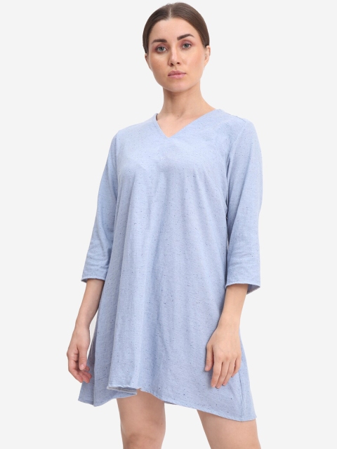 

Samshek Women Blue Solid A-Line Dress