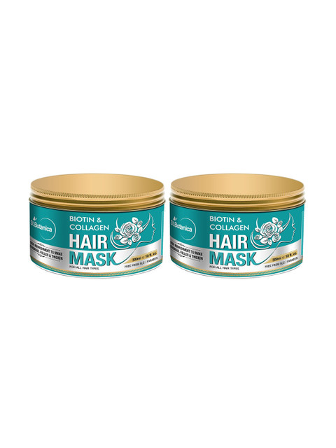 

St.Botanica Pack Of 2 Biotin & Collagen Strengthening Hair Masks, Blue
