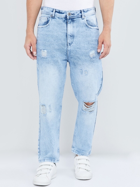 

max Men Blue Slim Fit Mid-Rise Mildly Distressed Stretchable Jeans