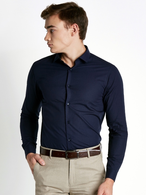 

RICHARD PARKER by Pantaloons Men Navy Blue Regular Fit Printed Party Shirt