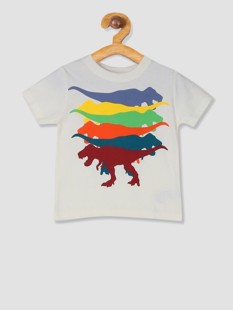 

GAP Boys White Printed T-shirt